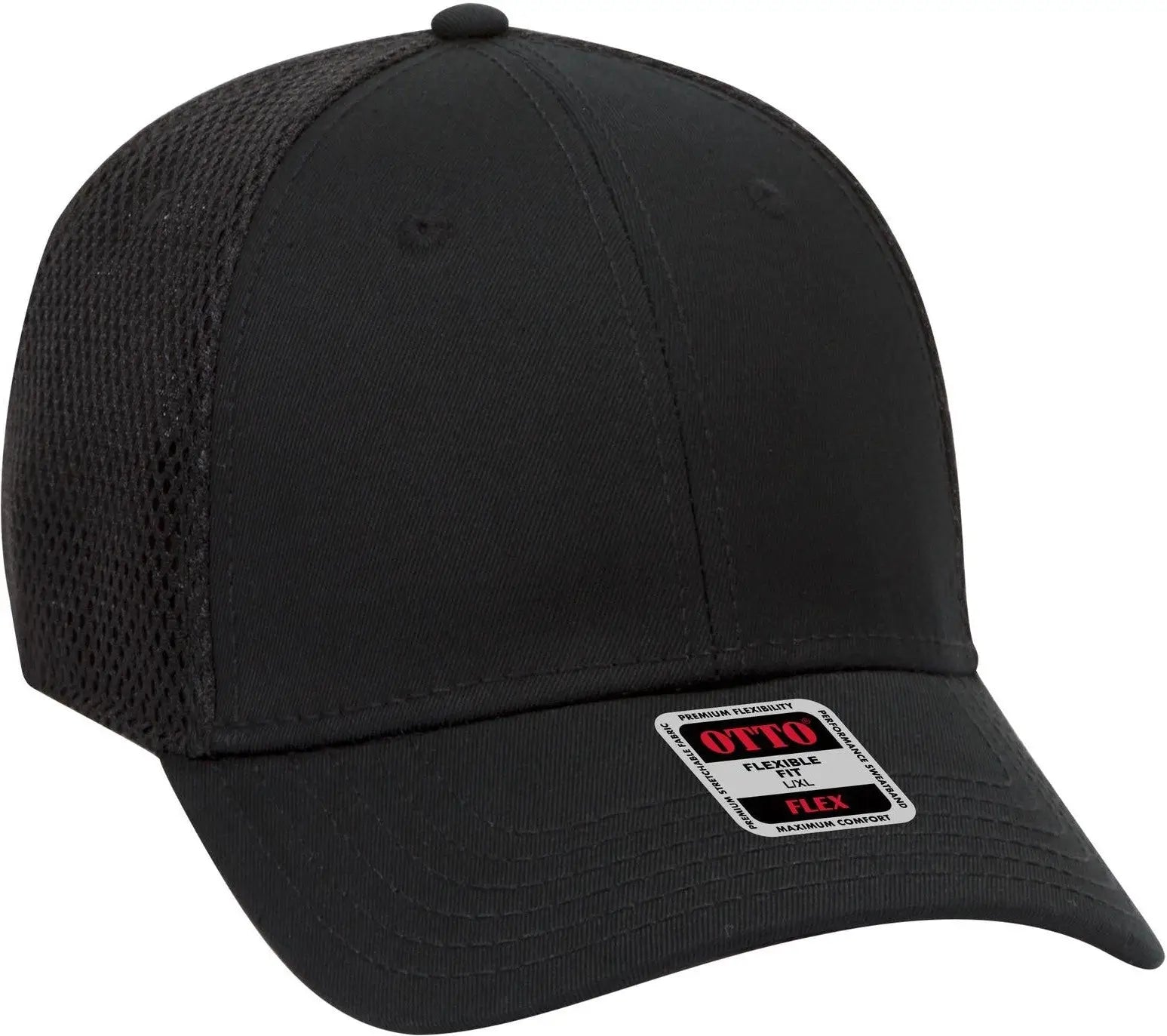Otto 11-1169 ?Otto Flex’ Fitted 6 Panel Low Profile Baseball Cap - Black