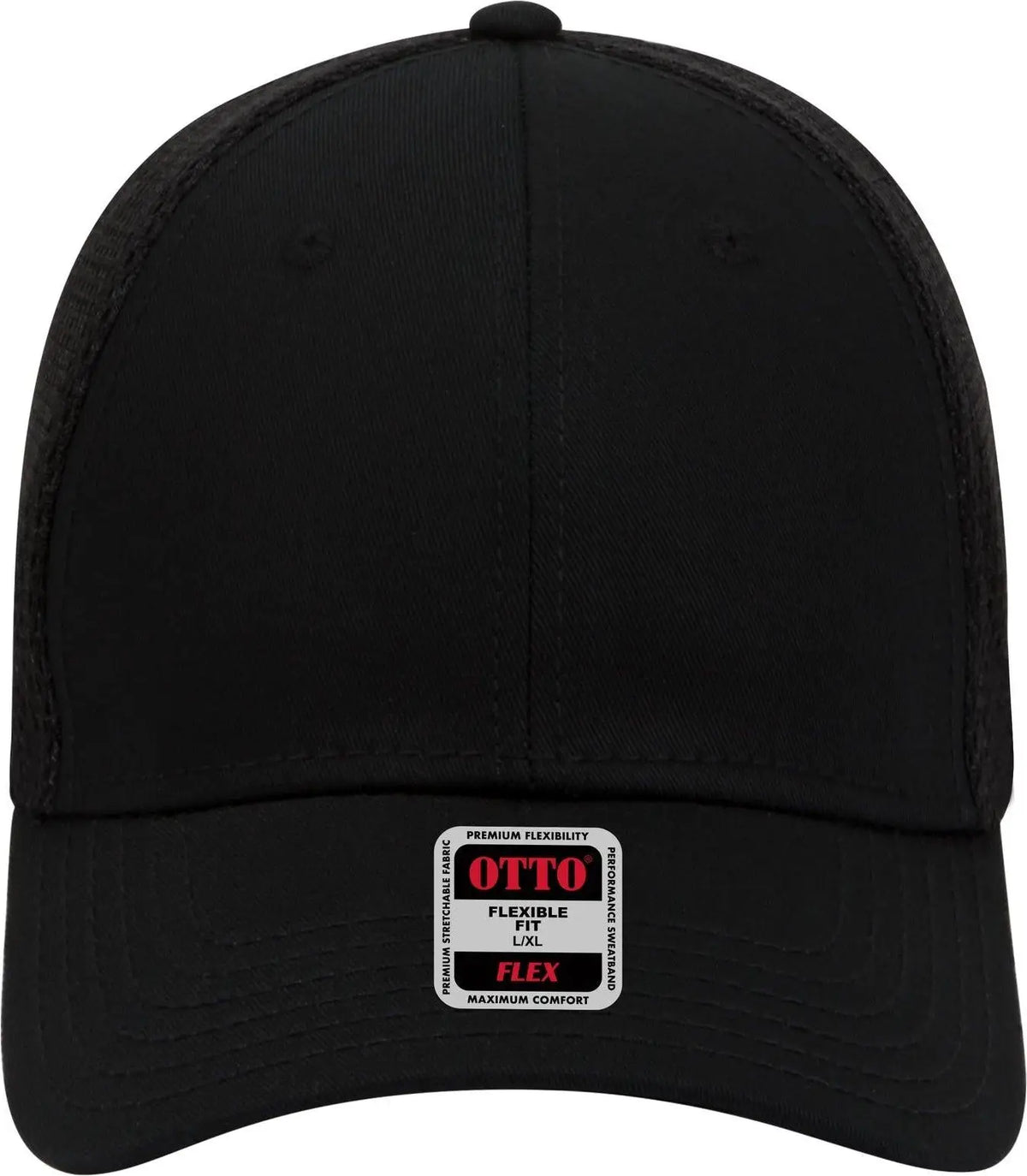 Otto 11-1169 ?Otto Flex’ Fitted 6 Panel Low Profile Baseball Cap - Black