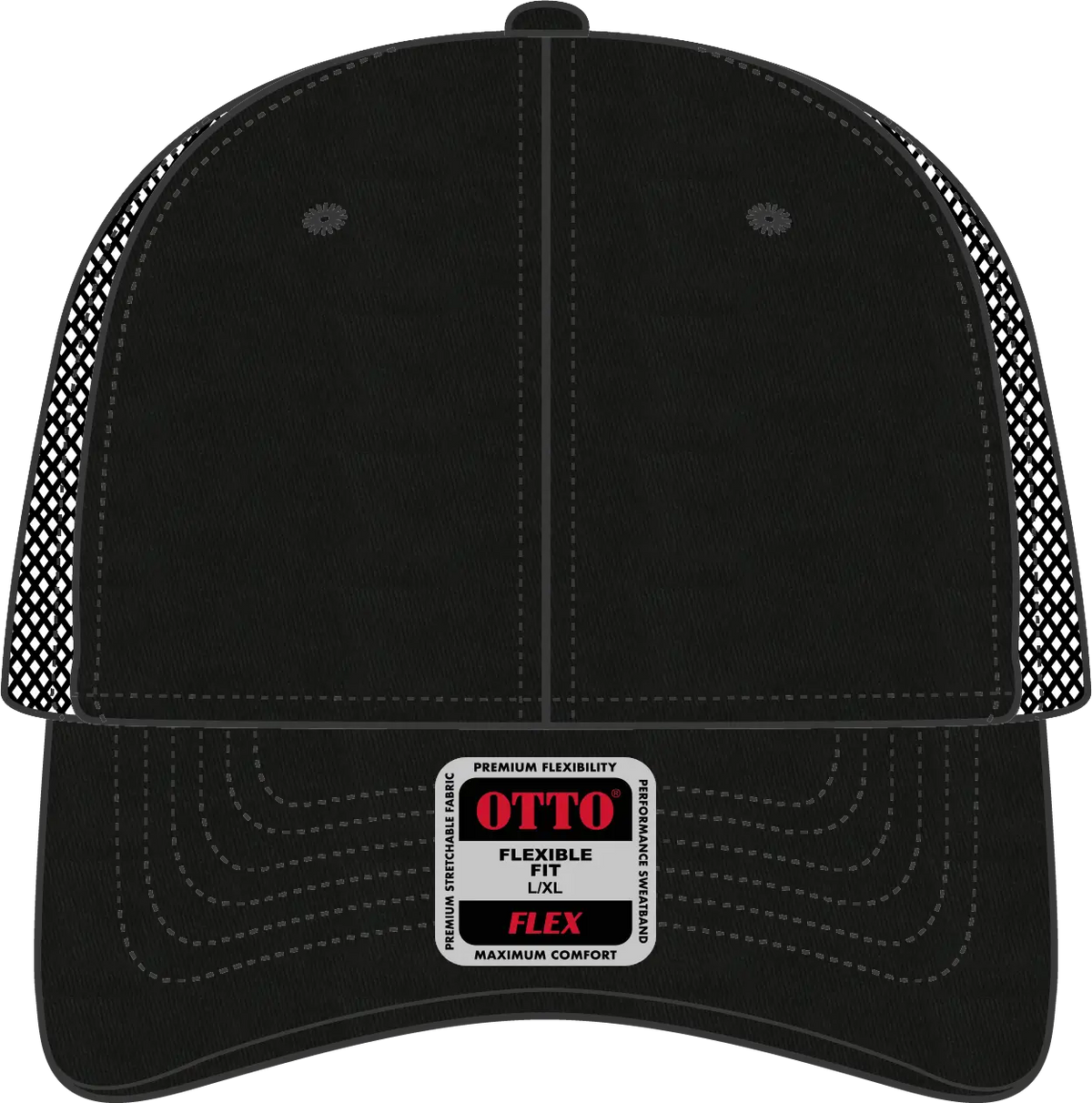 Otto 11-1169 ?Otto Flex’ Fitted 6 Panel Low Profile Baseball Cap - Black