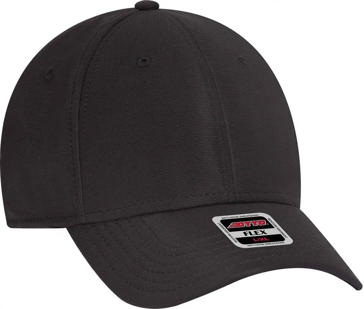 Otto 11 1172 Cool Comfort Stretchable Polyester Ottoman Flex 6 Panel Low Profile Baseball Cap Black / S/m