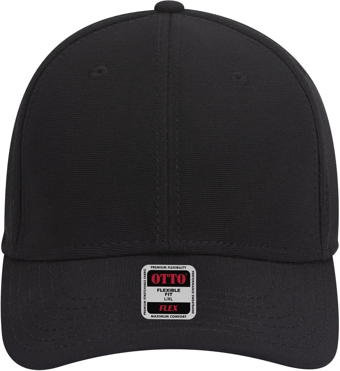 Otto 11-1172 ?Otto Flex’ Fitted 6 Panel Low Profile Baseball Cap - Black