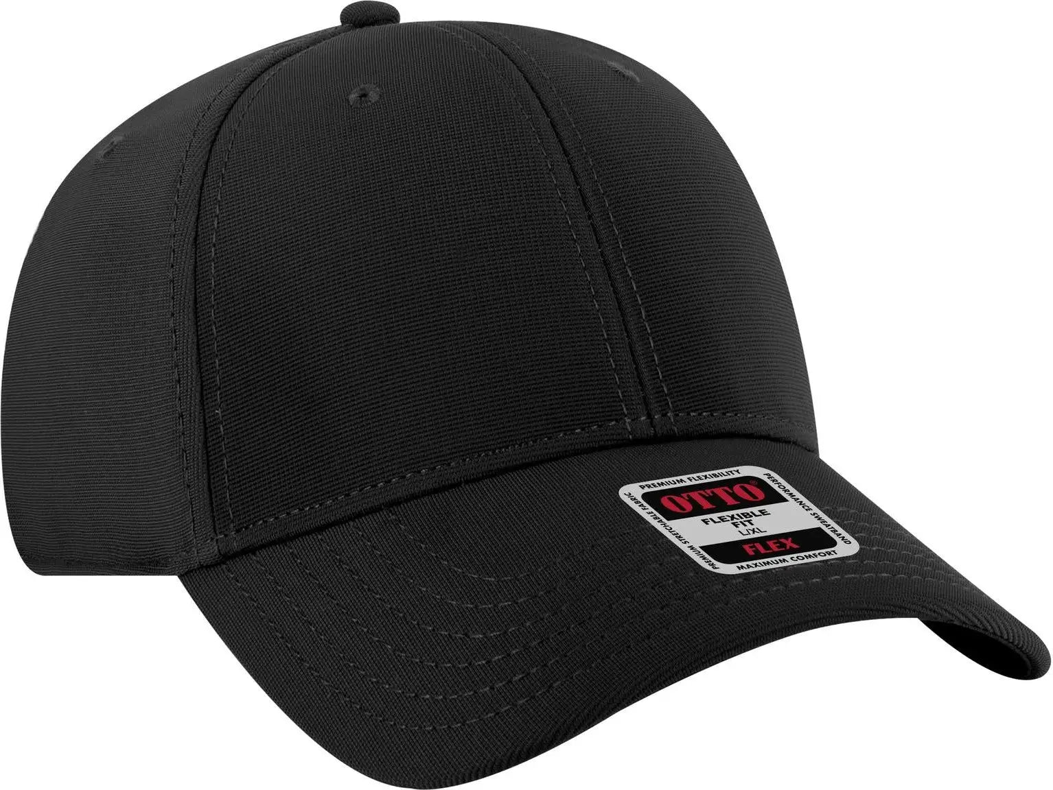 Otto 11-1172 ?Otto Flex’ Fitted 6 Panel Low Profile Baseball Cap - Black