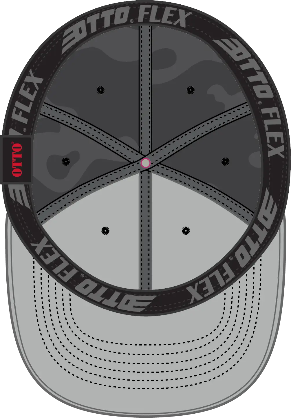 Otto 11-1172 ?Otto Flex’ Fitted 6 Panel Low Profile Baseball Cap - Ch.gry/blk