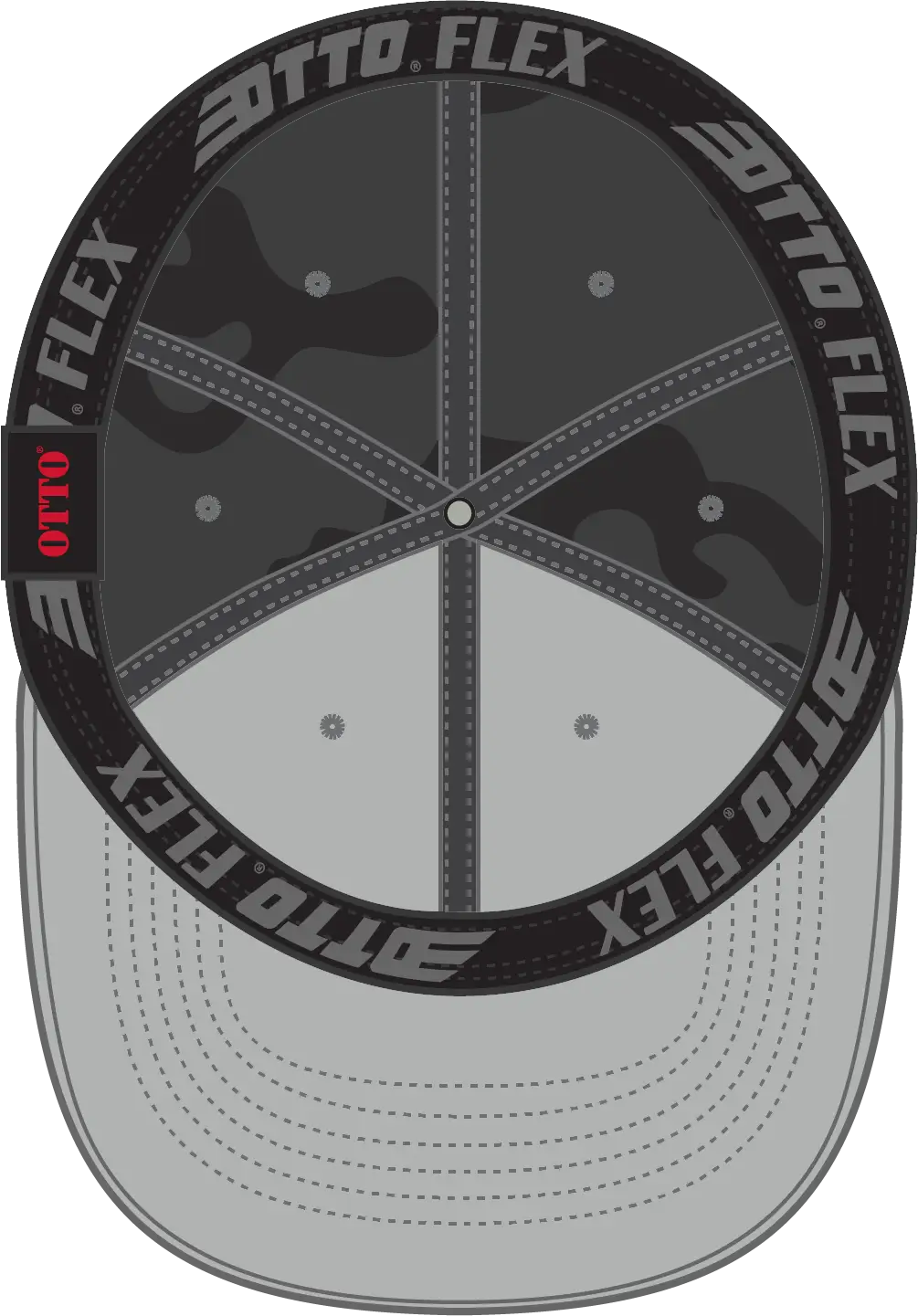 Otto 11-1172 ?Otto Flex’ Fitted 6 Panel Low Profile Baseball Cap - Blk/ch.gry