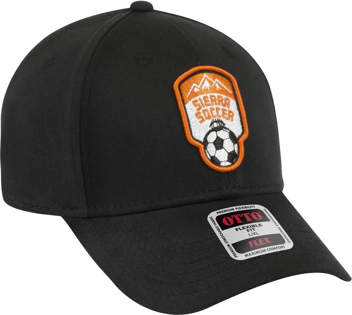 Otto 11-1204 ?Otto Flex’ Fitted 6 Panel Low Profile Baseball Cap - Black