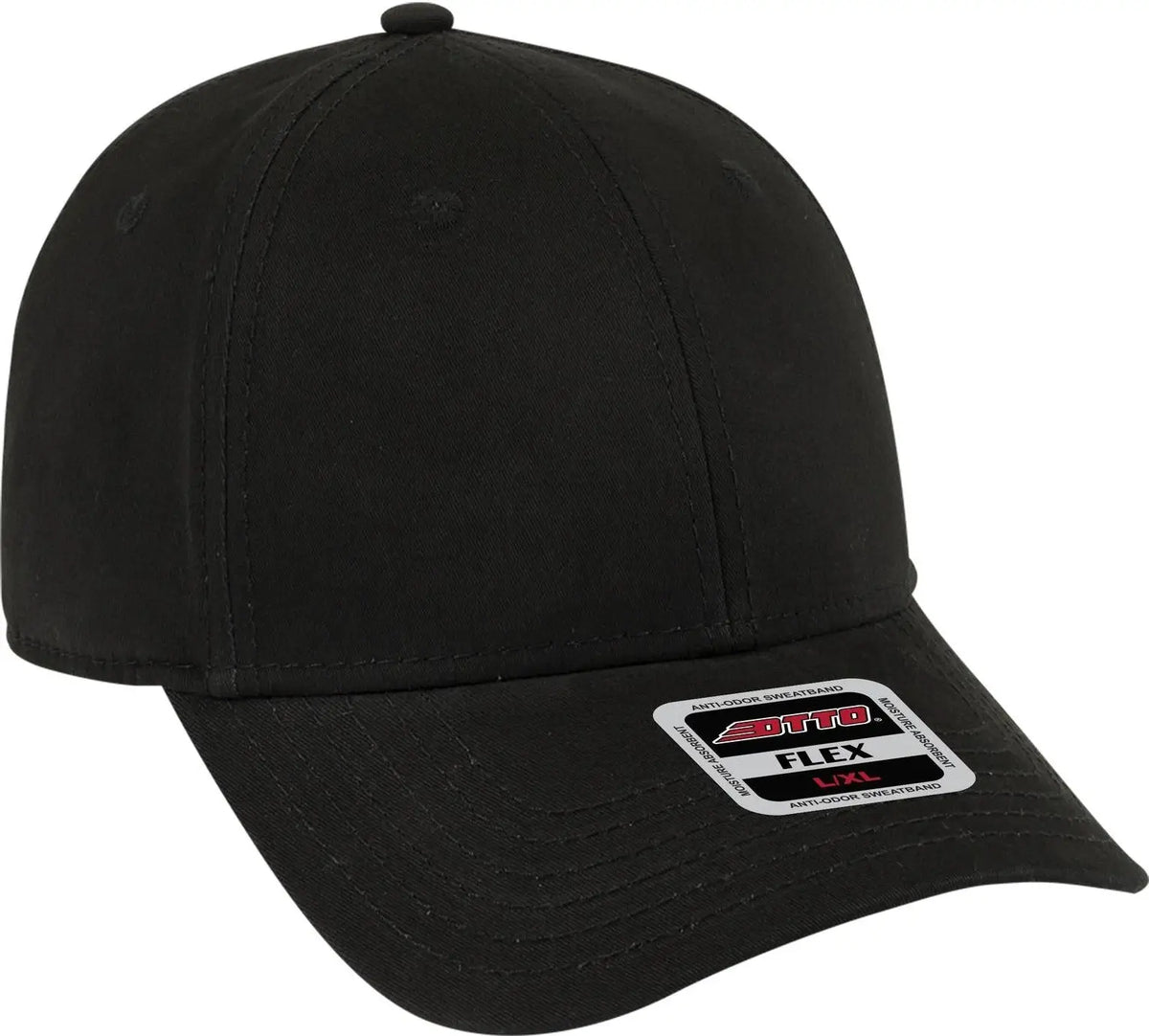 Otto 11-1205 ?Otto Flex’ Fitted 6 Panel Low Profile Baseball Cap - Black