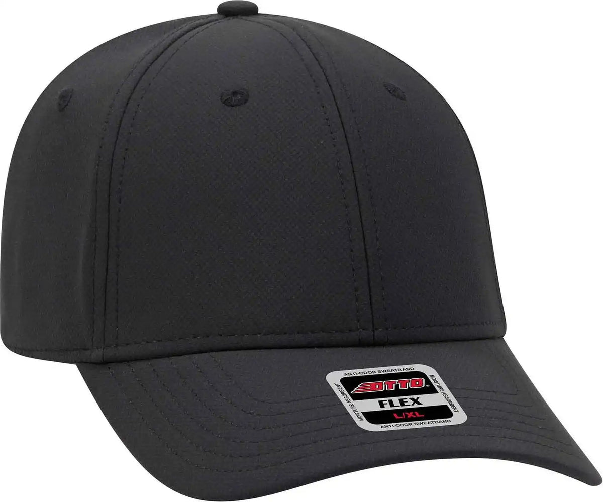 Otto 11 1257 Flex 6 Panel Low Profile Upf 50 + Cool Comfort Performance Stretchable Knit Cap Black / S/m