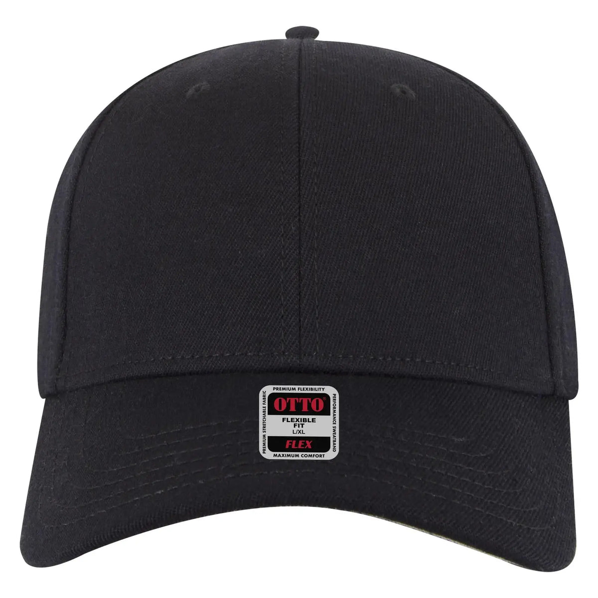 Otto 11-1328 ?Otto Flex’ Fitted 6 Panel Low Profile Baseball Cap - Black
