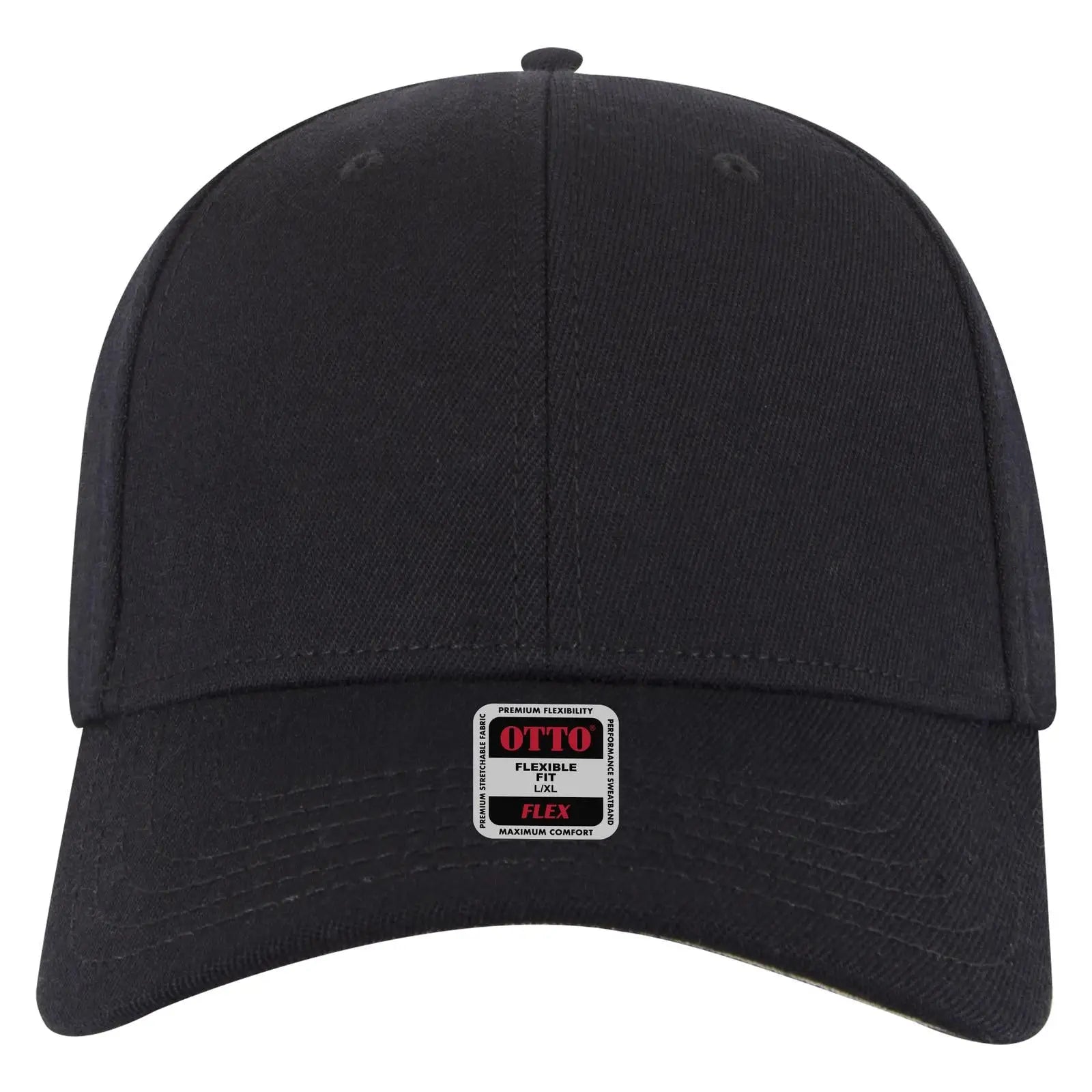 Otto 11-1328 ?Otto Flex’ Fitted 6 Panel Low Profile Baseball Cap - Black