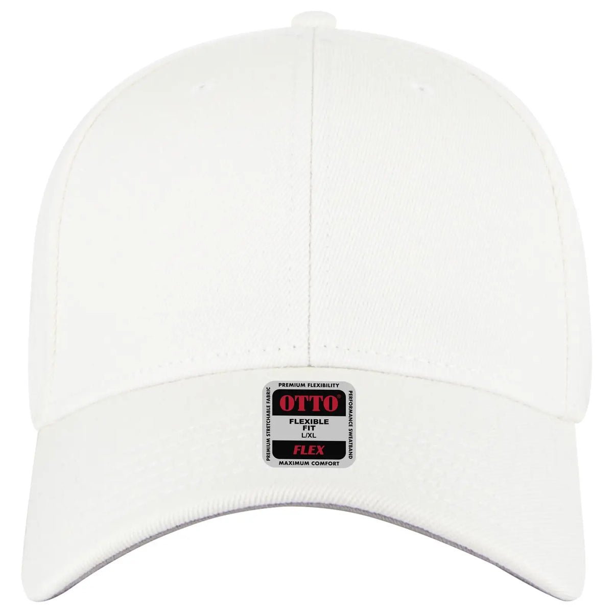 Otto 11-1328 ?Otto Flex’ Fitted 6 Panel Low Profile Baseball Cap - White