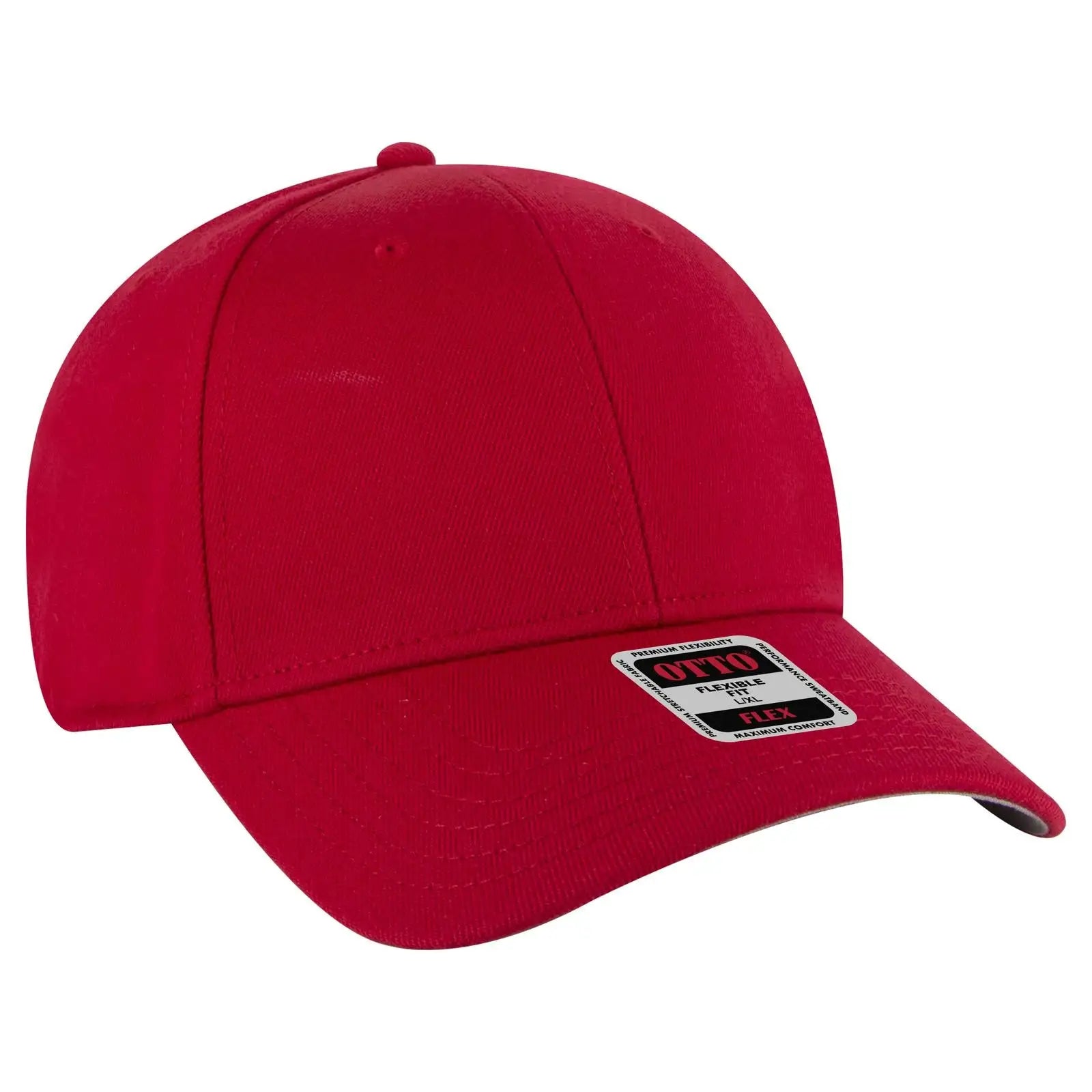 Otto 11-1328 ?Otto Flex’ Fitted 6 Panel Low Profile Baseball Cap - Red