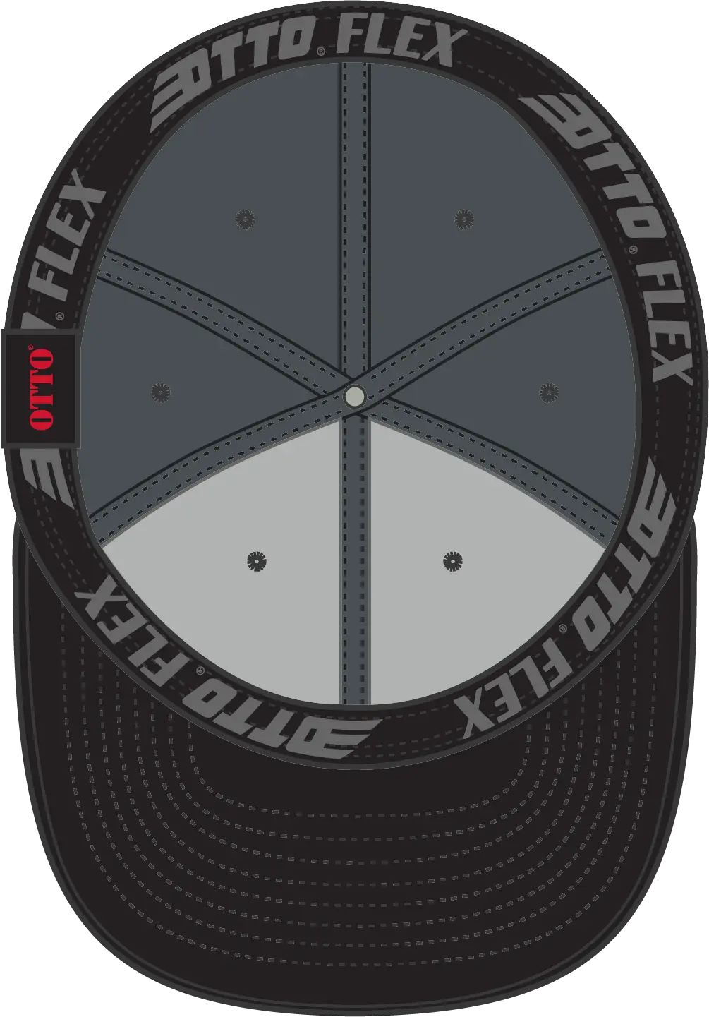 Otto 11-194 ?Otto Flex’ Fitted 6 Panel Low Profile Baseball Cap - Blk/ch.gry - 7’’ - 7 1/4’’