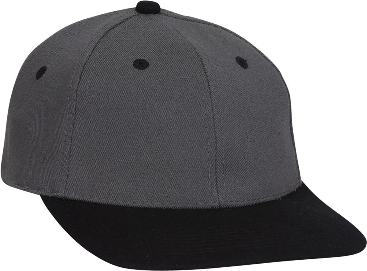 Otto 11-194 ?Otto Flex’ Fitted 6 Panel Low Profile Baseball Cap - Blk/ch.gry - 7’’ - 7 1/4’’