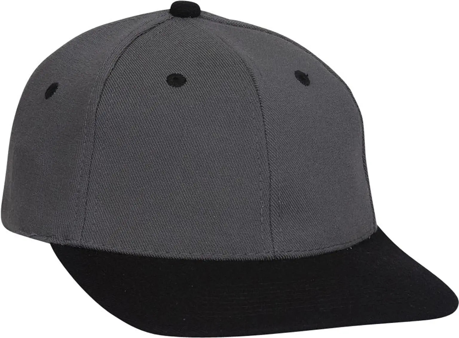 Otto 11-194 ?Otto Flex’ Fitted 6 Panel Low Profile Baseball Cap - Blk/ch.gry - 7’’ - 7 1/4’’