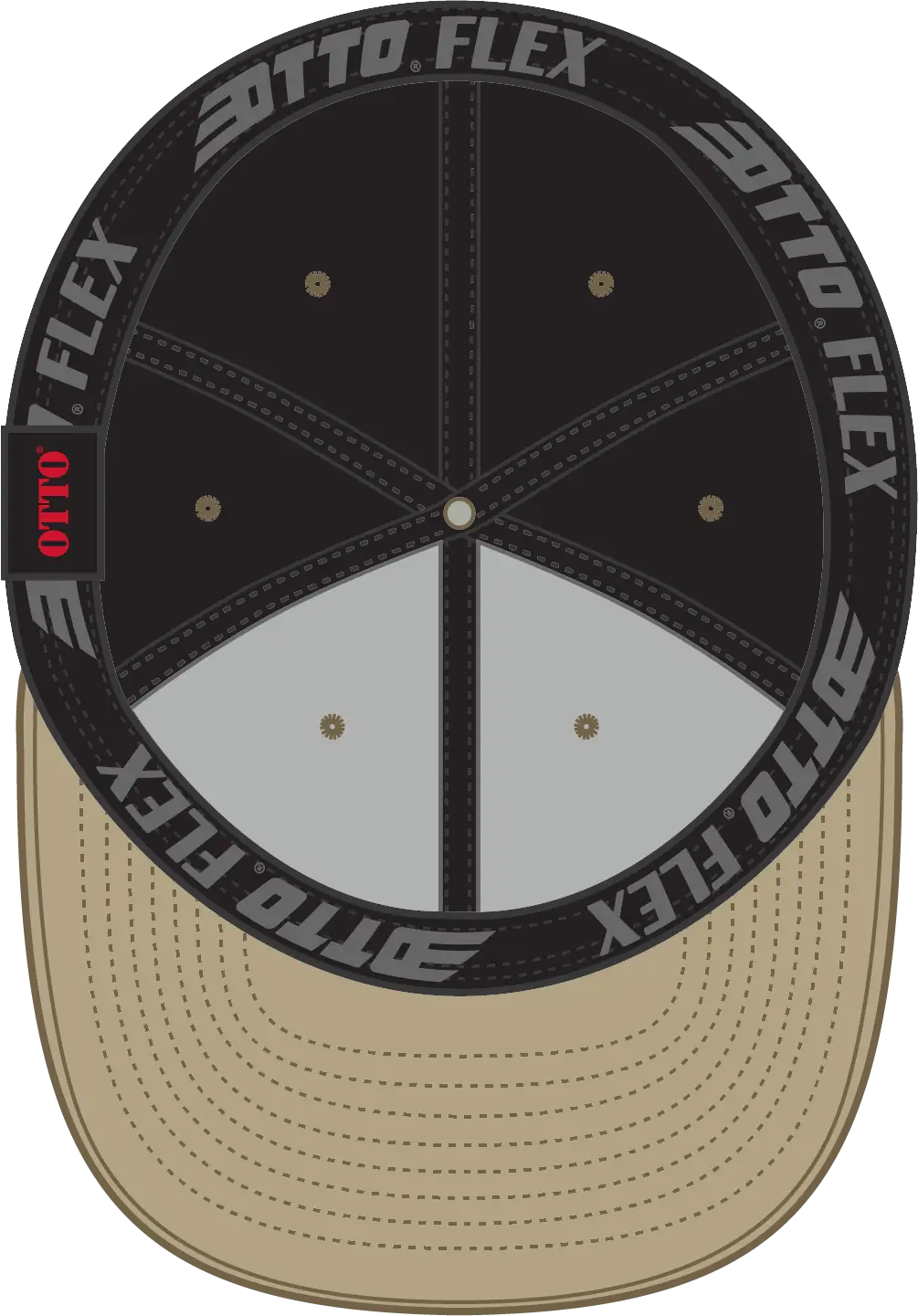 Otto 11-194 ?Otto Flex’ Fitted 6 Panel Low Profile Baseball Cap - Kha/blk - 7’’ - 7 1/4’’