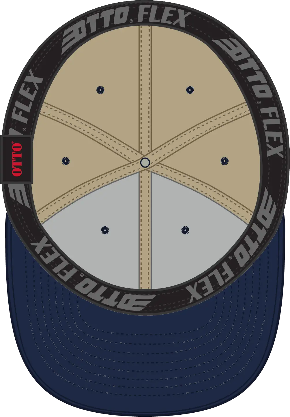 Otto 11-194 ?Otto Flex’ Fitted 6 Panel Low Profile Baseball Cap - Nvy/kha - 7’’ - 7 1/4’’