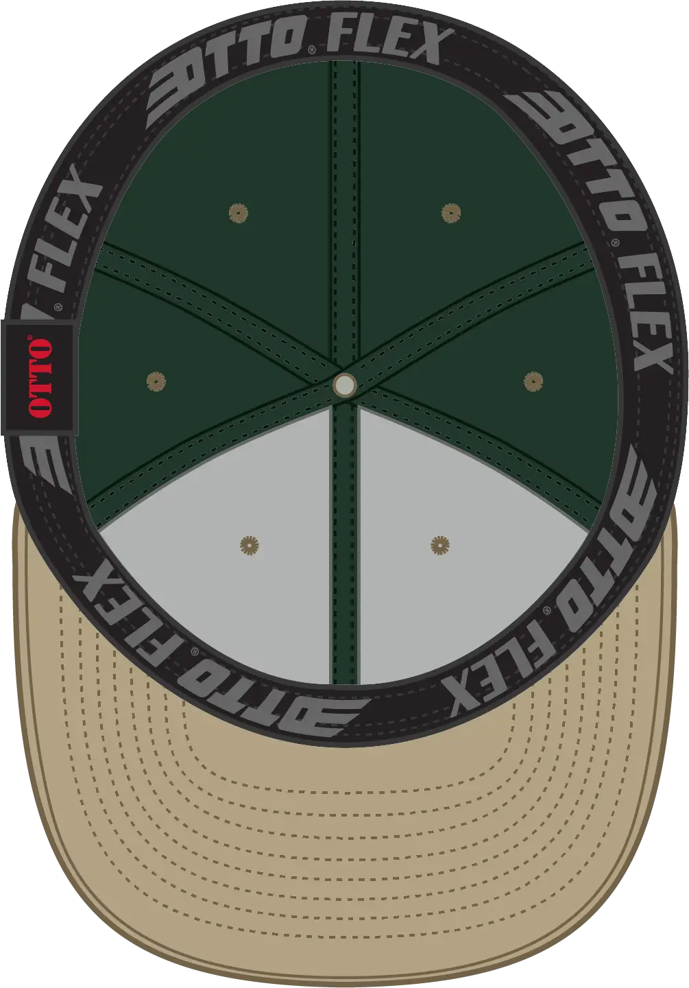 Otto 11-194 ?Otto Flex’ Fitted 6 Panel Low Profile Baseball Cap - Kha/dk.grn