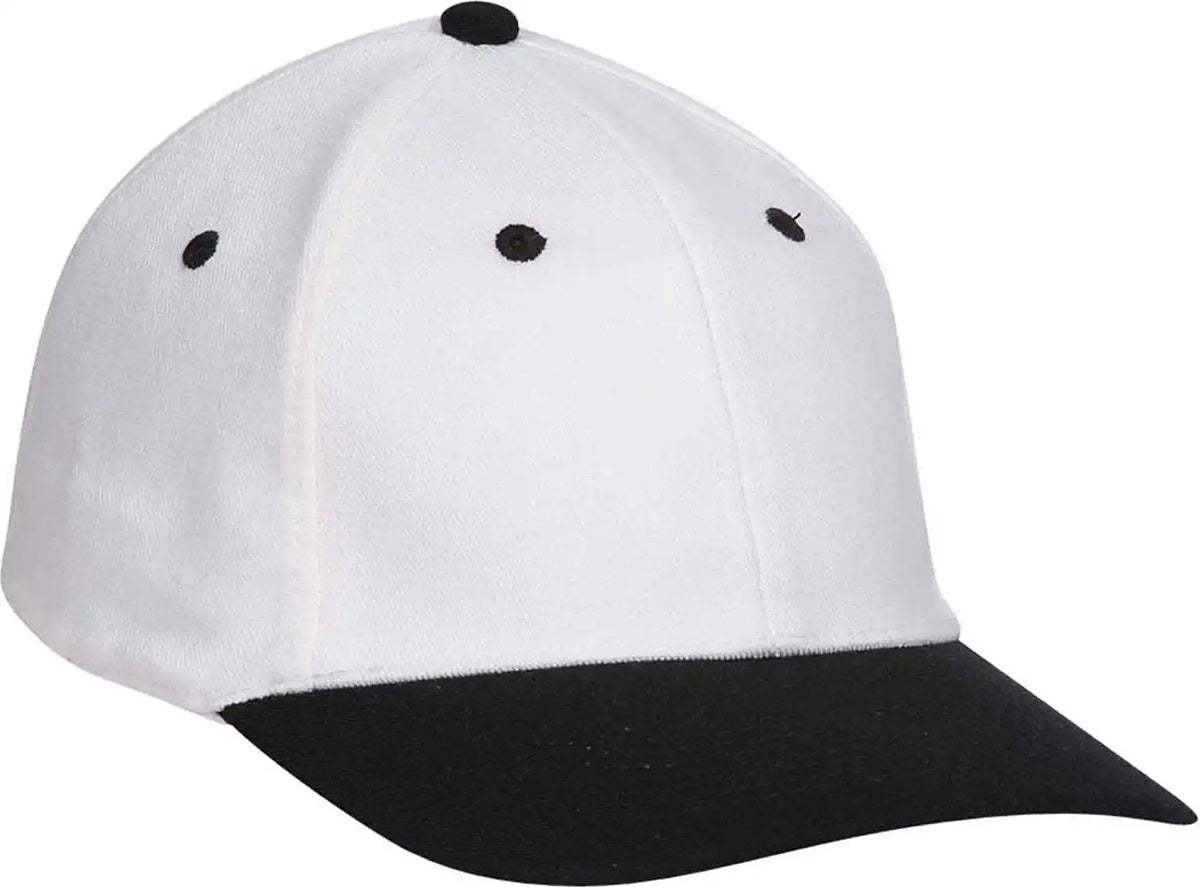 Otto 11-194 Stretchable Wool Blend Low Profile Pro Style Cap - Black White - S/m