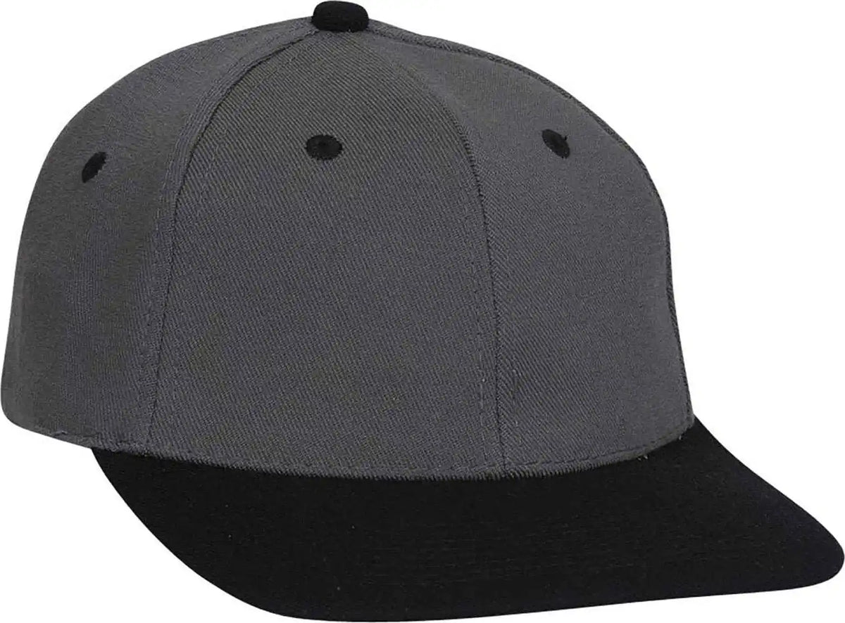Otto 11-194 Stretchable Wool Blend Low Profile Pro Style Cap - Black Charcoal Gray - Dark / S/m