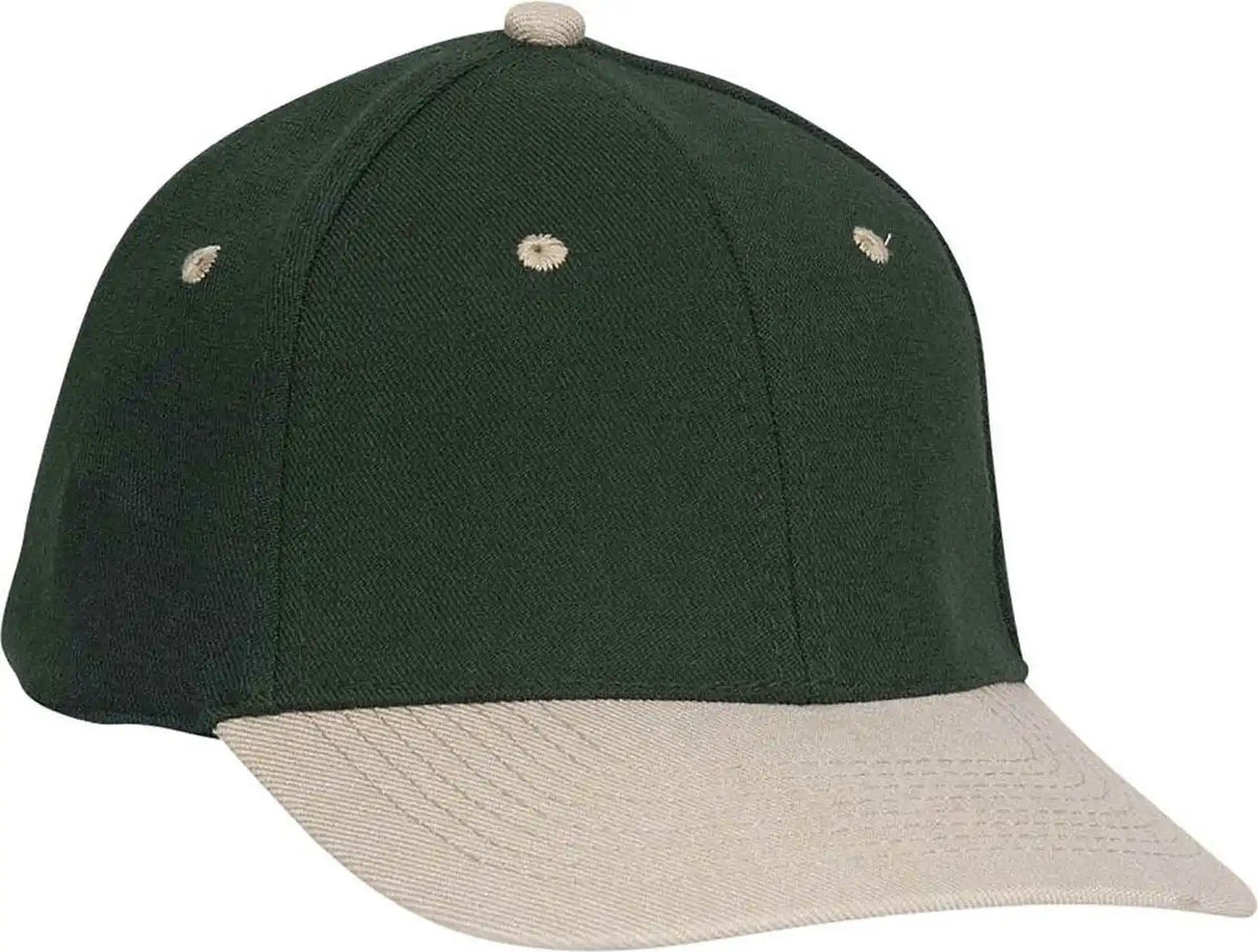Otto 11-194 Stretchable Wool Blend Low Profile Pro Style Cap - Khaki Dark Green - Forest / S/m