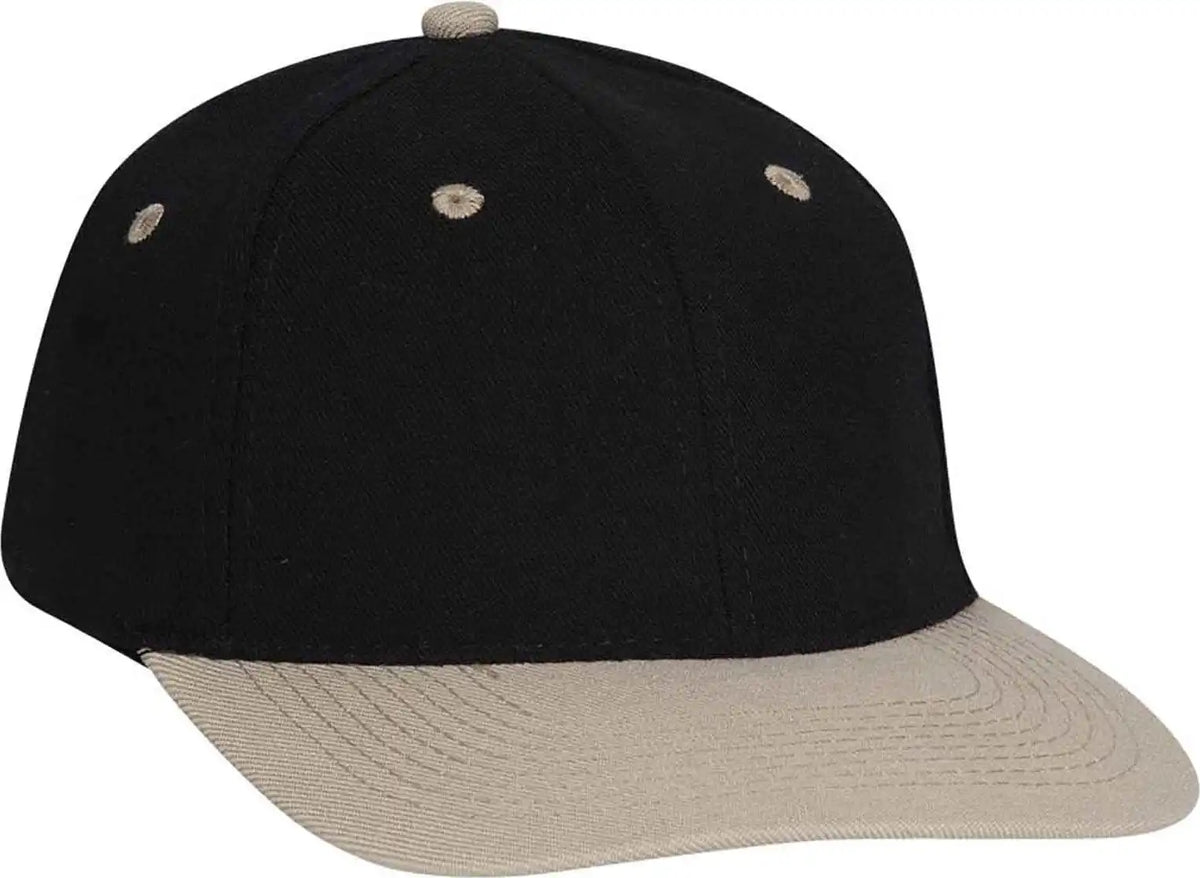 Otto 11-194 Stretchable Wool Blend Low Profile Pro Style Cap - Khaki Black - S/m
