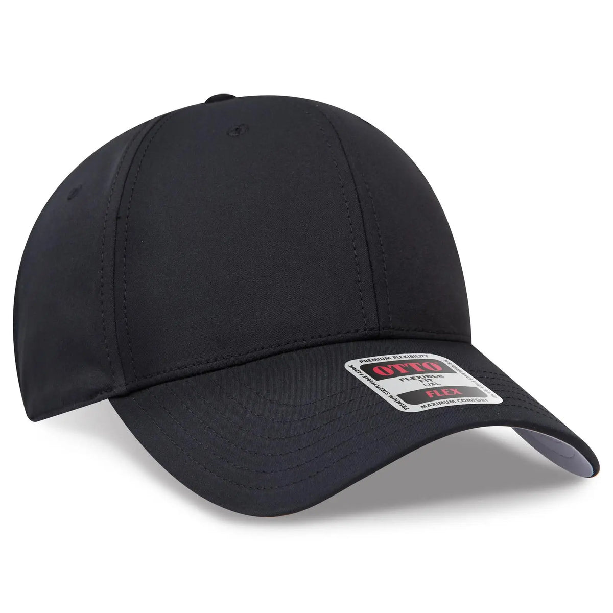 Otto 11-2 ?Otto Flex’ Fitted 6 Panel Low Profile Baseball Cap - Black