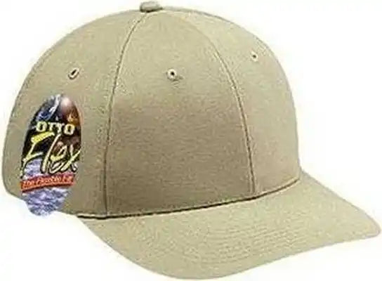 Otto 11-421 Stretchable Brushed Chino Cotton Twill 6 Panel Low Profile Pro Style Cap - Khaki - S/m