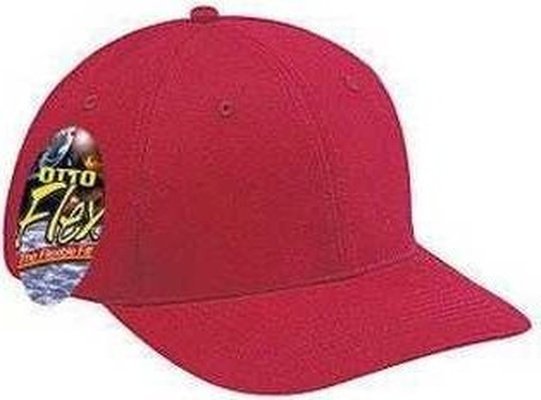 Otto 11-421 Stretchable Brushed Chino Cotton Twill 6 Panel Low Profile Pro Style Cap - Red - S/m