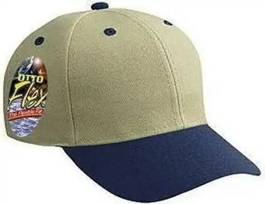 Otto 11 425 Stretchable Deluxe Wool Blend Low Profile Pro Style Cap Navy Khaki / S/m
