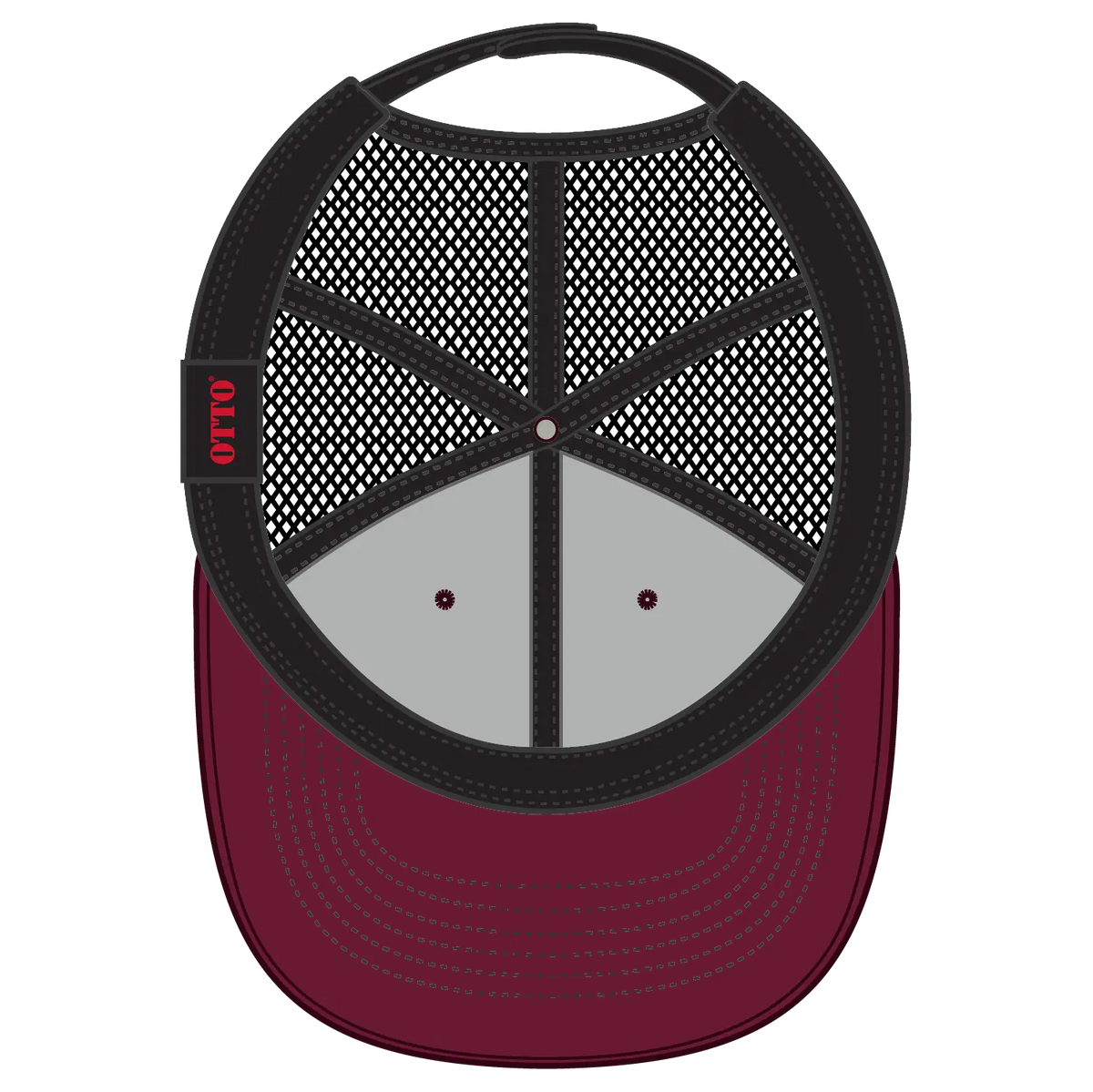 Otto 112-1 6 Panel Mid Profile Mesh Back Trucker Cap - Bg.mrn/bg.mrn/blk - 7 3/8’’ - 5/8’’