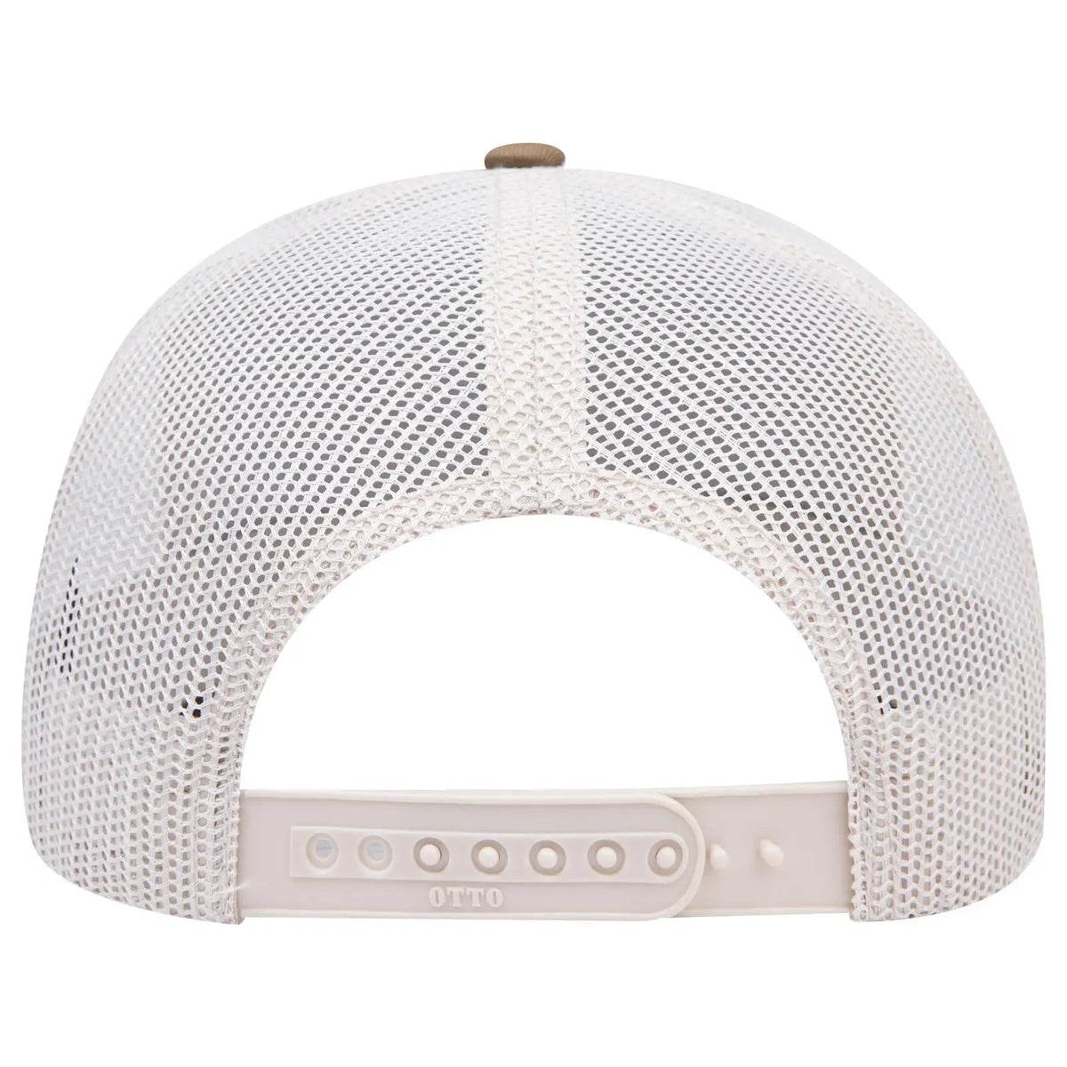 Otto 112-1 6 Panel Mid Profile Mesh Back Trucker Cap - Coy.brn/coy.brn/lt.khk - 7 3/8’’ - 5/8’’