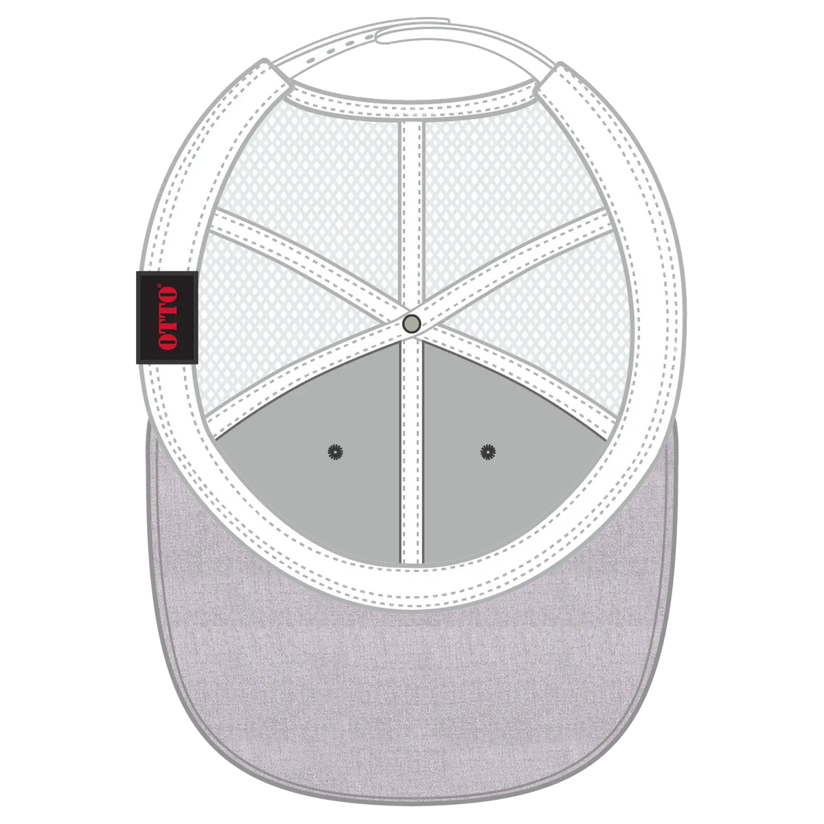 Otto 112-1 6 Panel Mid Profile Mesh Back Trucker Cap - Heathergray/black/white - 7 3/8’’ - 5/8’’