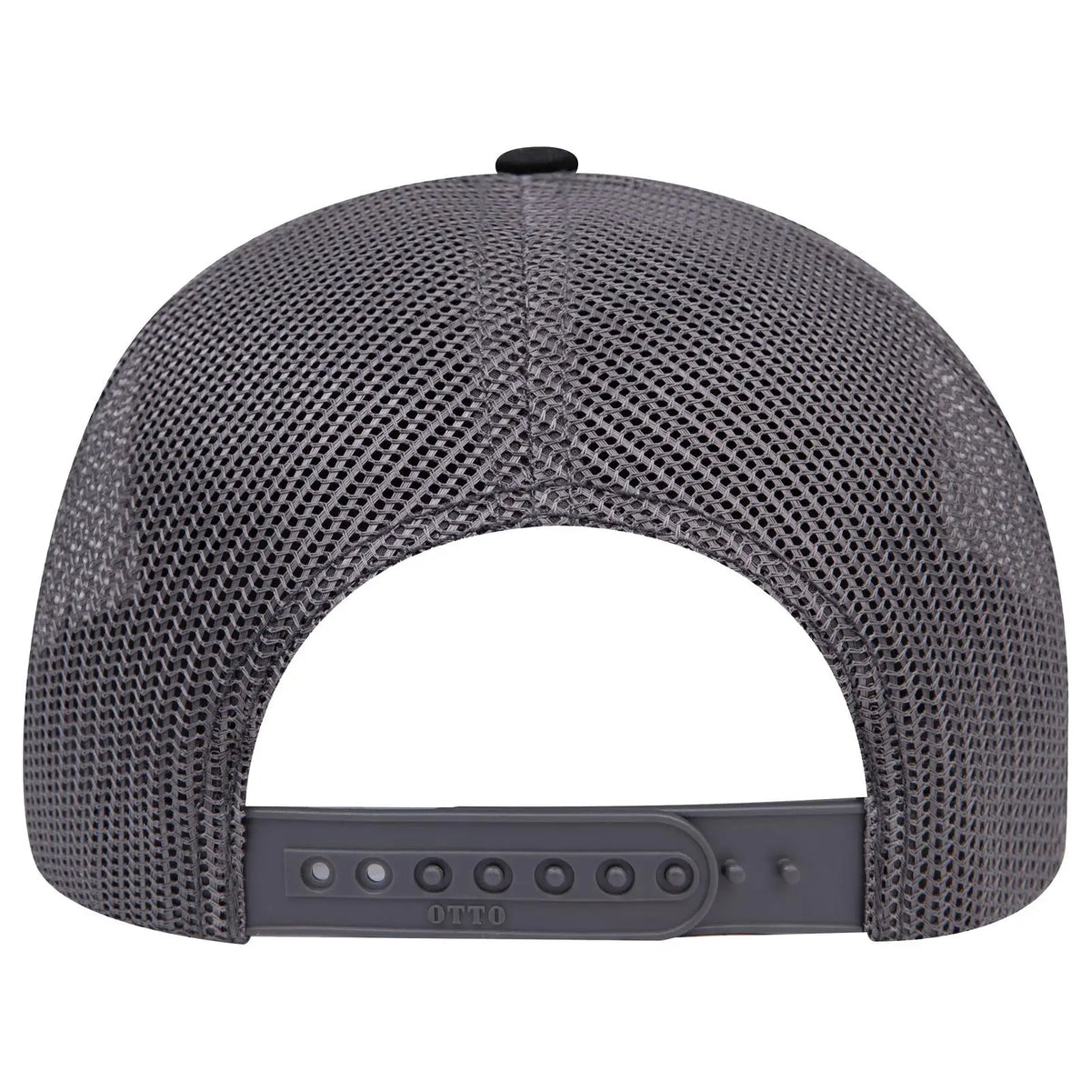 Otto 112-1 6 Panel Mid Profile Mesh Back Trucker Cap - Blk/ch.gry/ch.gry - 7 3/8’’ - 5/8’’