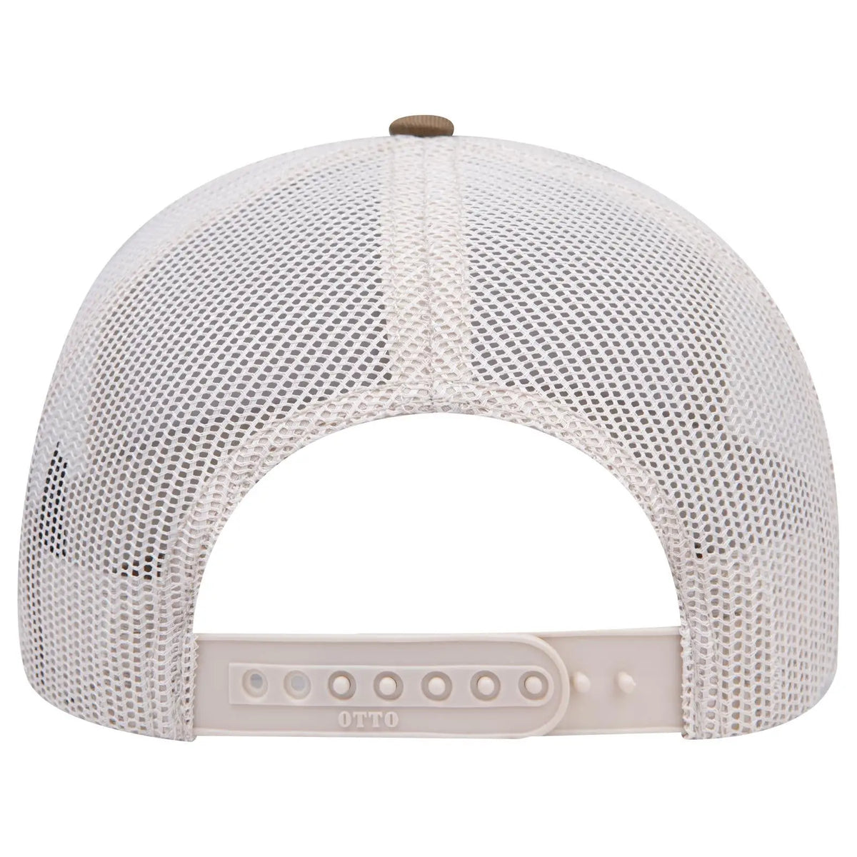 Otto 112-1 6 Panel Mid Profile Mesh Back Trucker Cap - Coy.brn/h.gry/lt.khk - 7 3/8’’ - 5/8’’