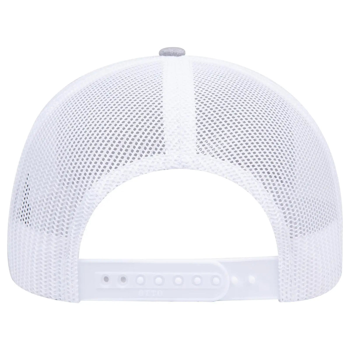 Otto 112-1 6 Panel Mid Profile Mesh Back Trucker Cap - Heathergray/heathergray/white