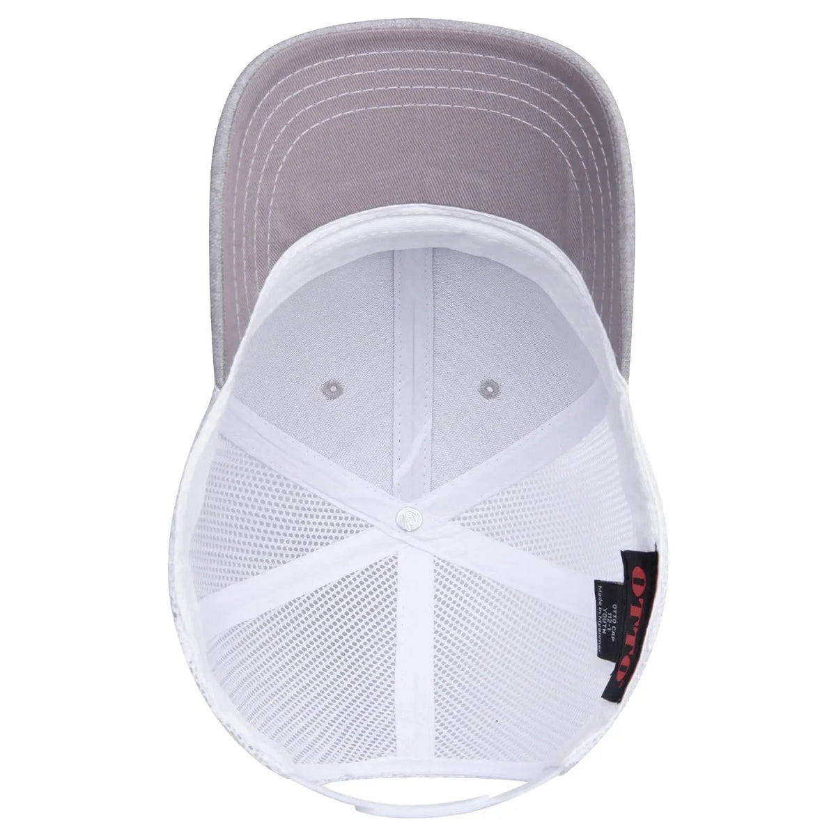 Otto 112-1 6 Panel Mid Profile Mesh Back Trucker Cap - Heathergray/heathergray/white