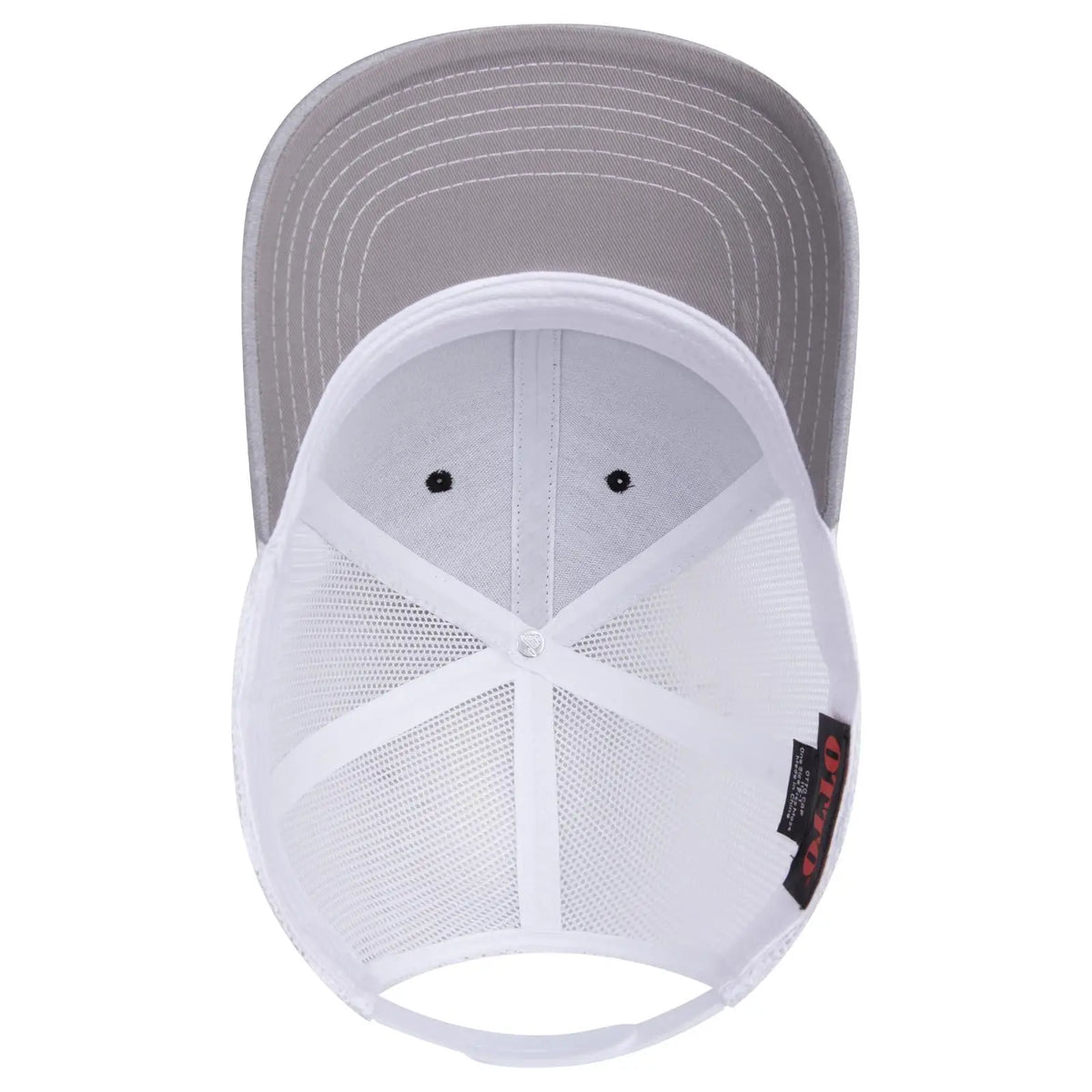 Otto 112-1 6 Panel Mid Profile Mesh Back Trucker Cap - Heathergray/black/white - 7 3/8’’ - 5/8’’