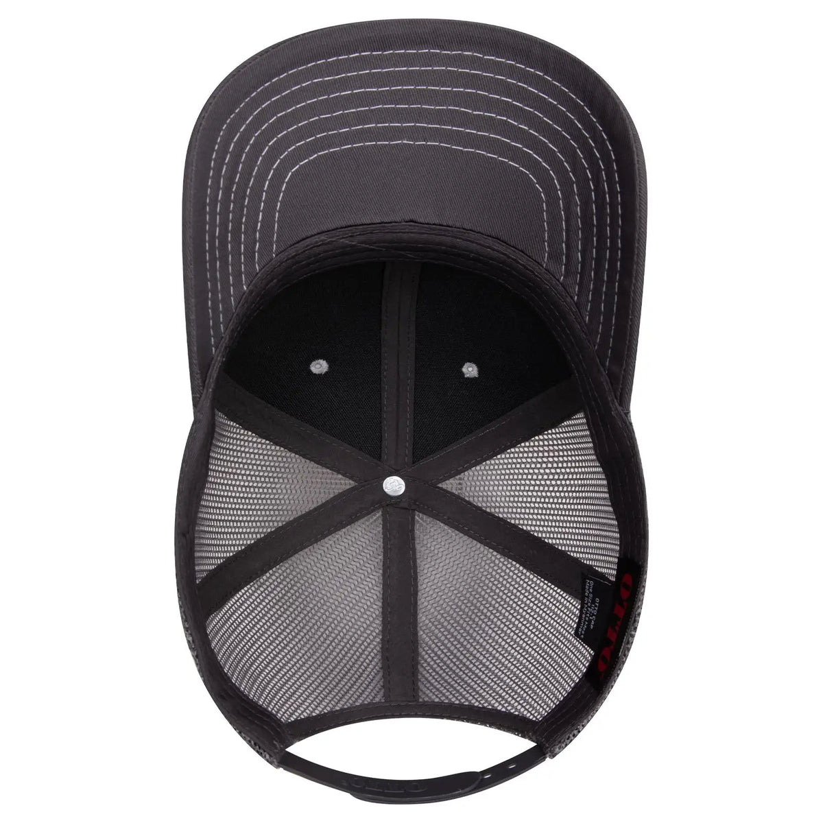 Otto 112-1 6 Panel Mid Profile Mesh Back Trucker Cap - Charcoalgray/heathergray/charcoalgray - 7 3/8’’ - 5/8’’