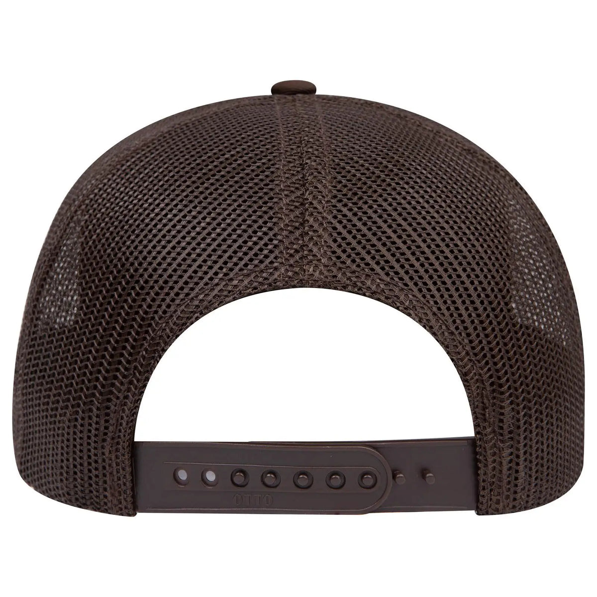 Otto 112-1 6 Panel Mid Profile Mesh Back Trucker Cap - Dk.brn/ol.grn/dk.brn - 7 3/8’’ - 5/8’’