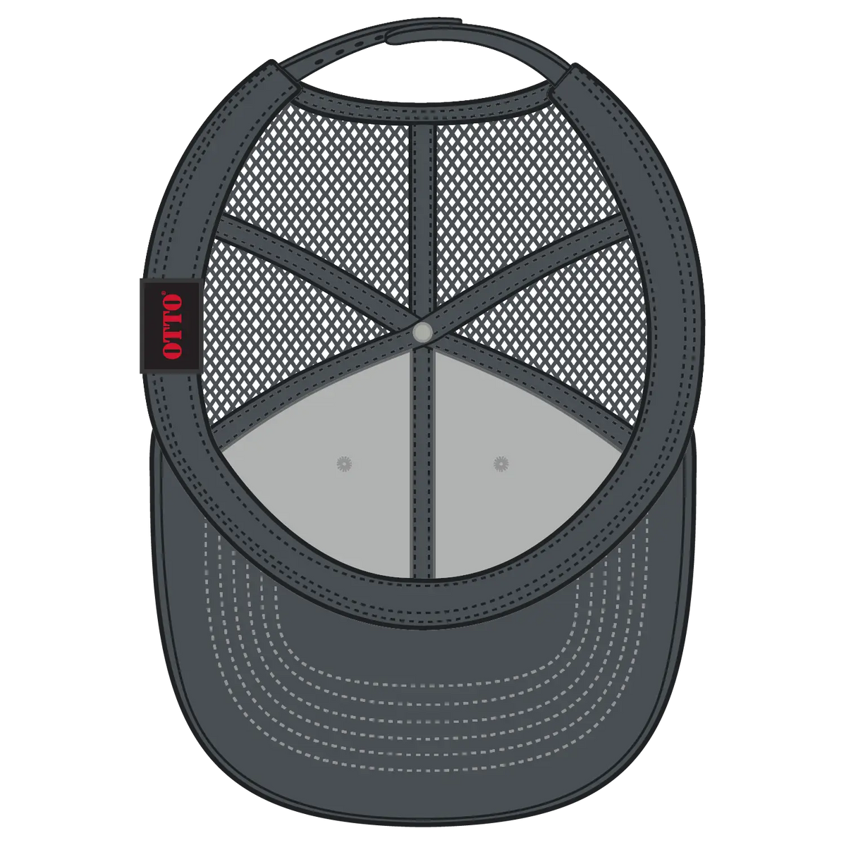 Otto 112-1 6 Panel Mid Profile Mesh Back Trucker Cap - Charcoalgray/heathergray/charcoalgray - 7 3/8’’ - 5/8’’