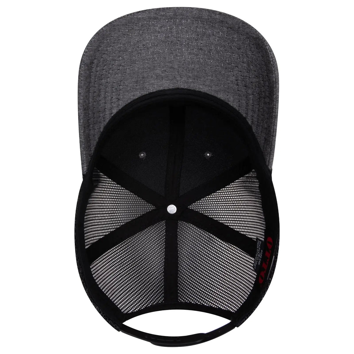 Otto 112-1 6 Panel Mid Profile Mesh Back Trucker Cap - Black - 7 3/8’’ - 5/8’’