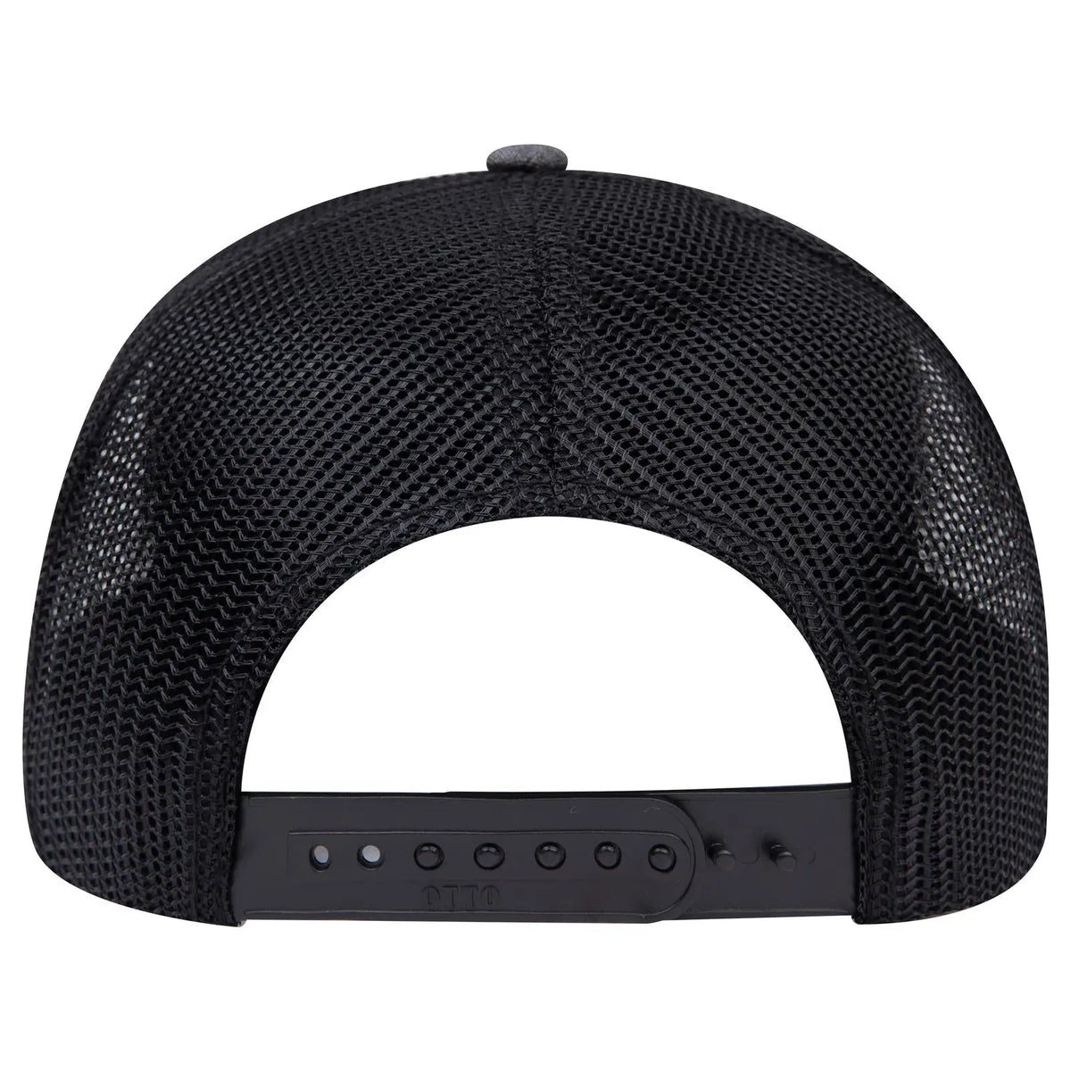 Otto 112-1 6 Panel Mid Profile Mesh Back Trucker Cap - Black - 7 3/8’’ - 5/8’’