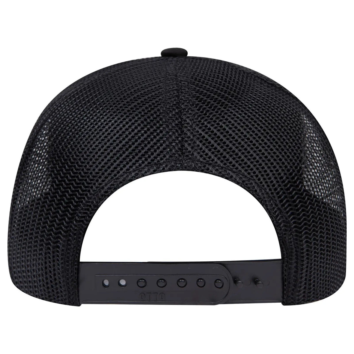 Otto 112-1 6 Panel Mid Profile Mesh Back Trucker Cap - Black - 7 3/8’’ - 5/8’’