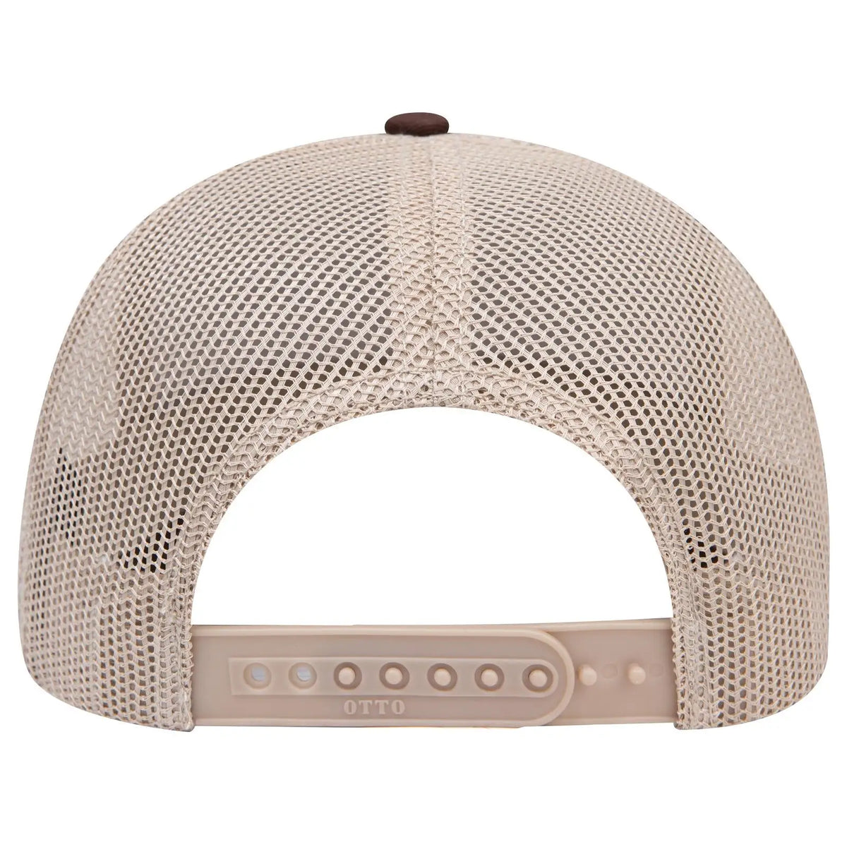 Otto 112-1 6 Panel Mid Profile Mesh Back Trucker Cap - Brn/brn/kha - 7 3/8’’ - 5/8’’