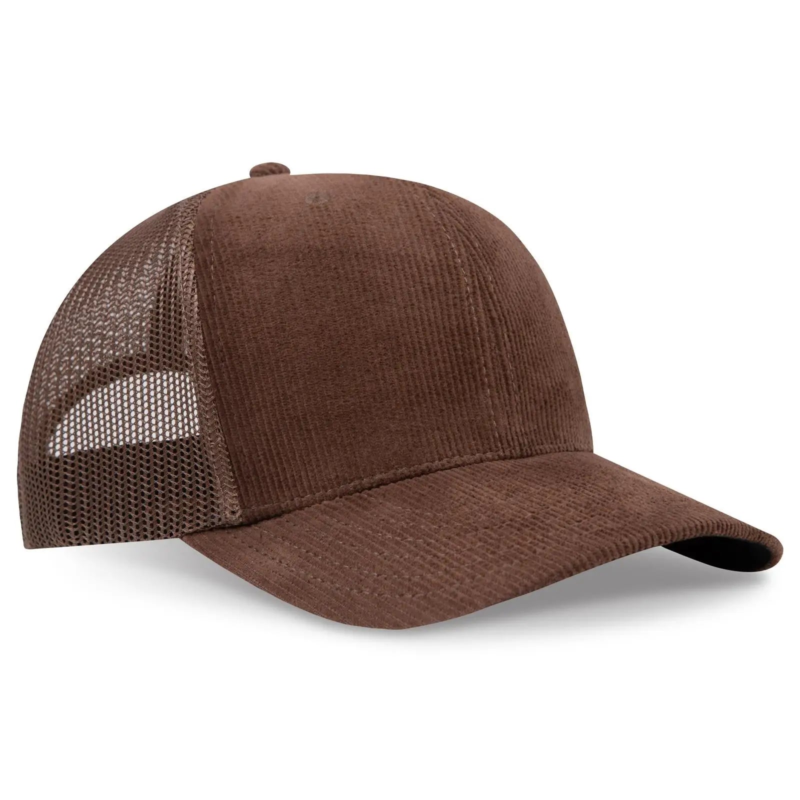 Otto 112-1 6 Panel Mid Profile Mesh Back Trucker Cap - Brown - 7 3/8’’ - 5/8’’