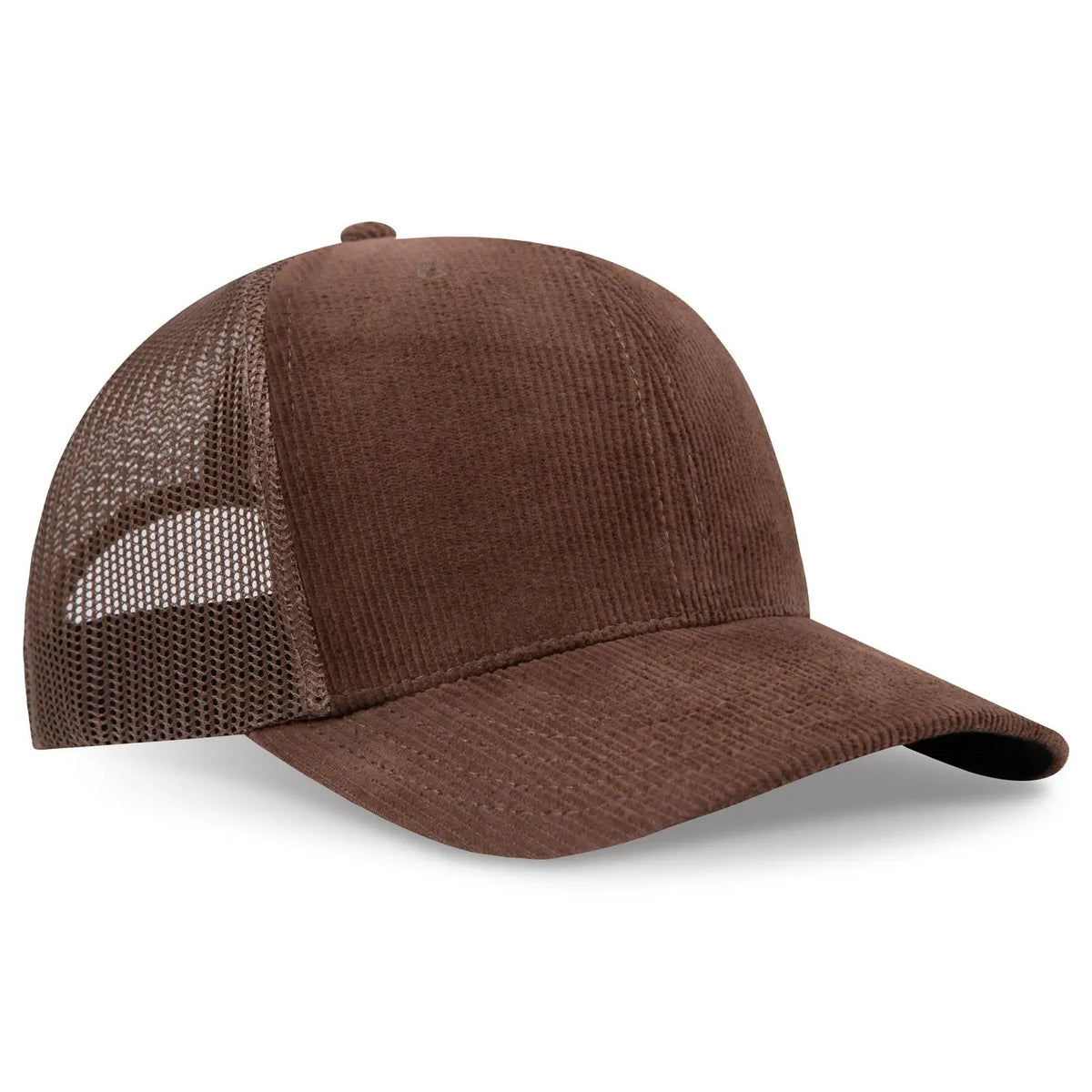 Otto 112-1 6 Panel Mid Profile Mesh Back Trucker Cap - Brown