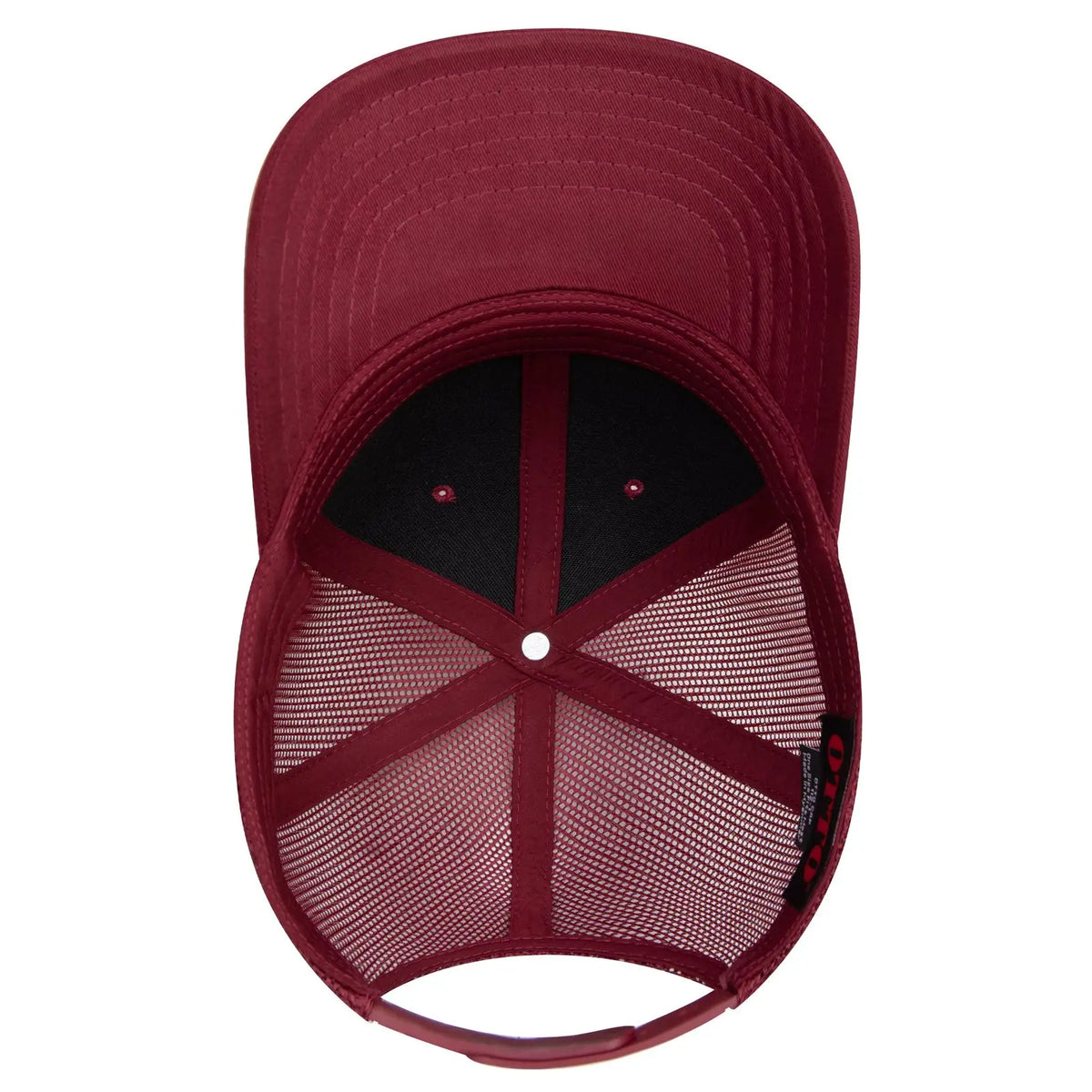 Otto 112-1 6 Panel Mid Profile Mesh Back Trucker Cap - Burg. Marn