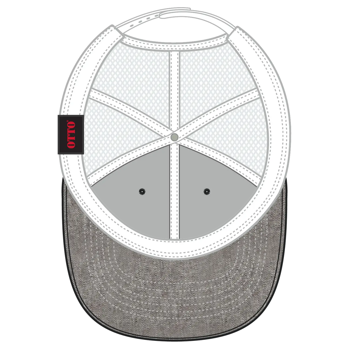 Otto 112-1 6 Panel Mid Profile Mesh Back Trucker Cap - Ch.gry/wht
