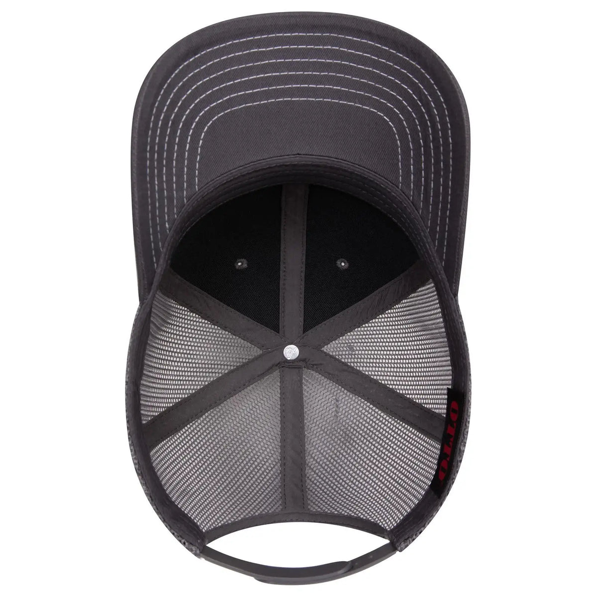 Otto 112-1 6 Panel Mid Profile Mesh Back Trucker Cap - Char. Gray - 7 3/8’’ - 5/8’’