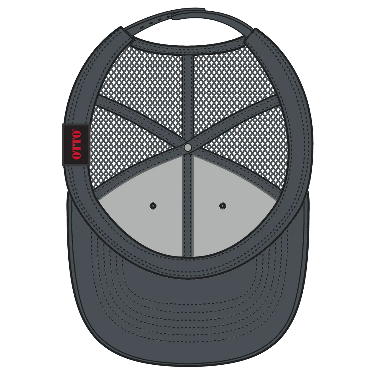 Otto 112-1 6 Panel Mid Profile Mesh Back Trucker Cap - Char. Gray - 7 3/8’’ - 5/8’’